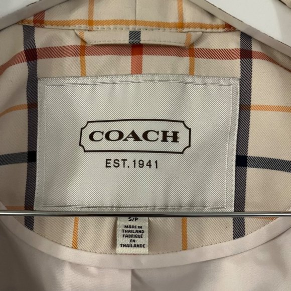 Coach Tattersall Plaid Trench Coat Size Small - Picture 3 of 7